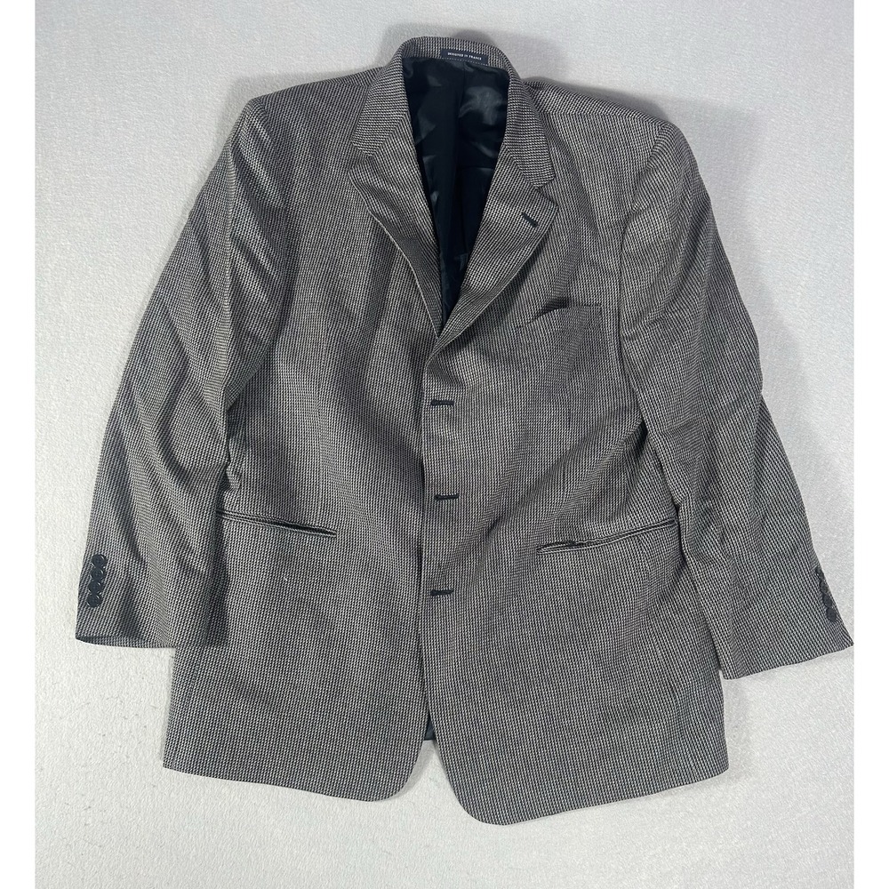 Daniel Cremieux Collection Sport Coat Blazer Gray Black Wool 3 Button 42R